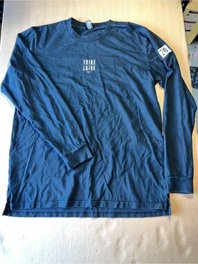 ASOS Navy Long Sleeve Crewneck Tee with Chest Logo